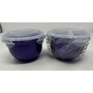 Lock N Lock Food Storage Containers Nestable Bowls 2 Piece Set Purple